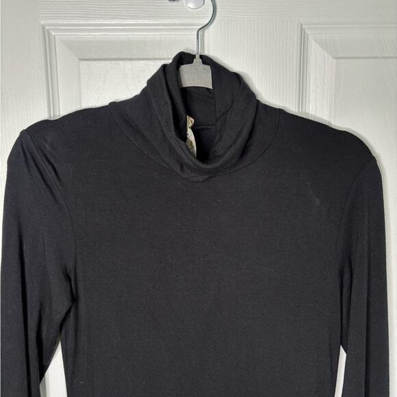 Bailey 44 Black Turtleneck Dress with Brown Plaid Drop Waist Size Medium - Picture 2 of 7